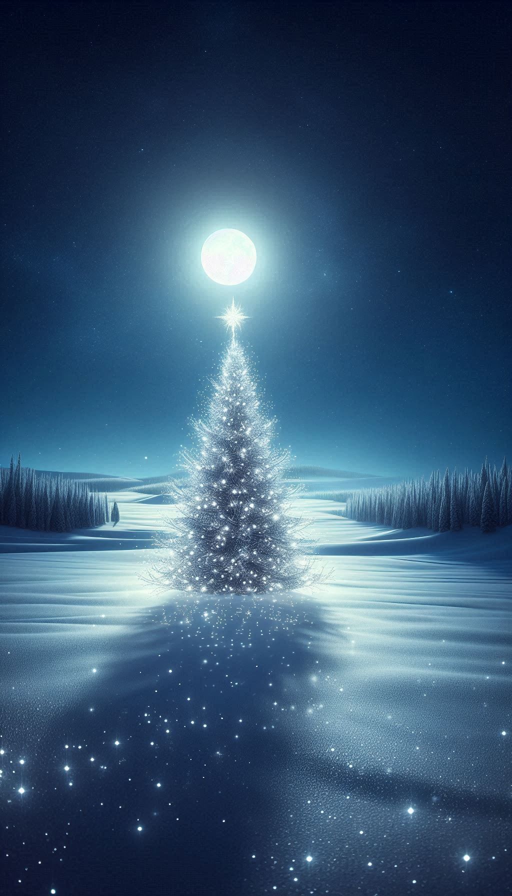 満月とクリスマスツリー-Dalle編 | の人気AIイラスト・グラビア