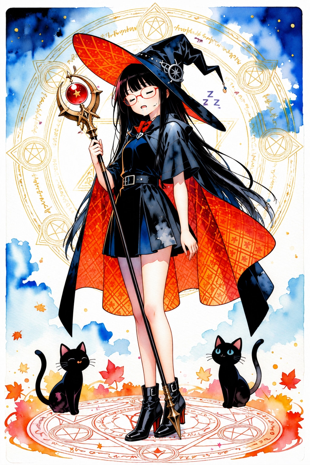 立ったまま寝る魔女さん | の人気AIイラスト・グラビア