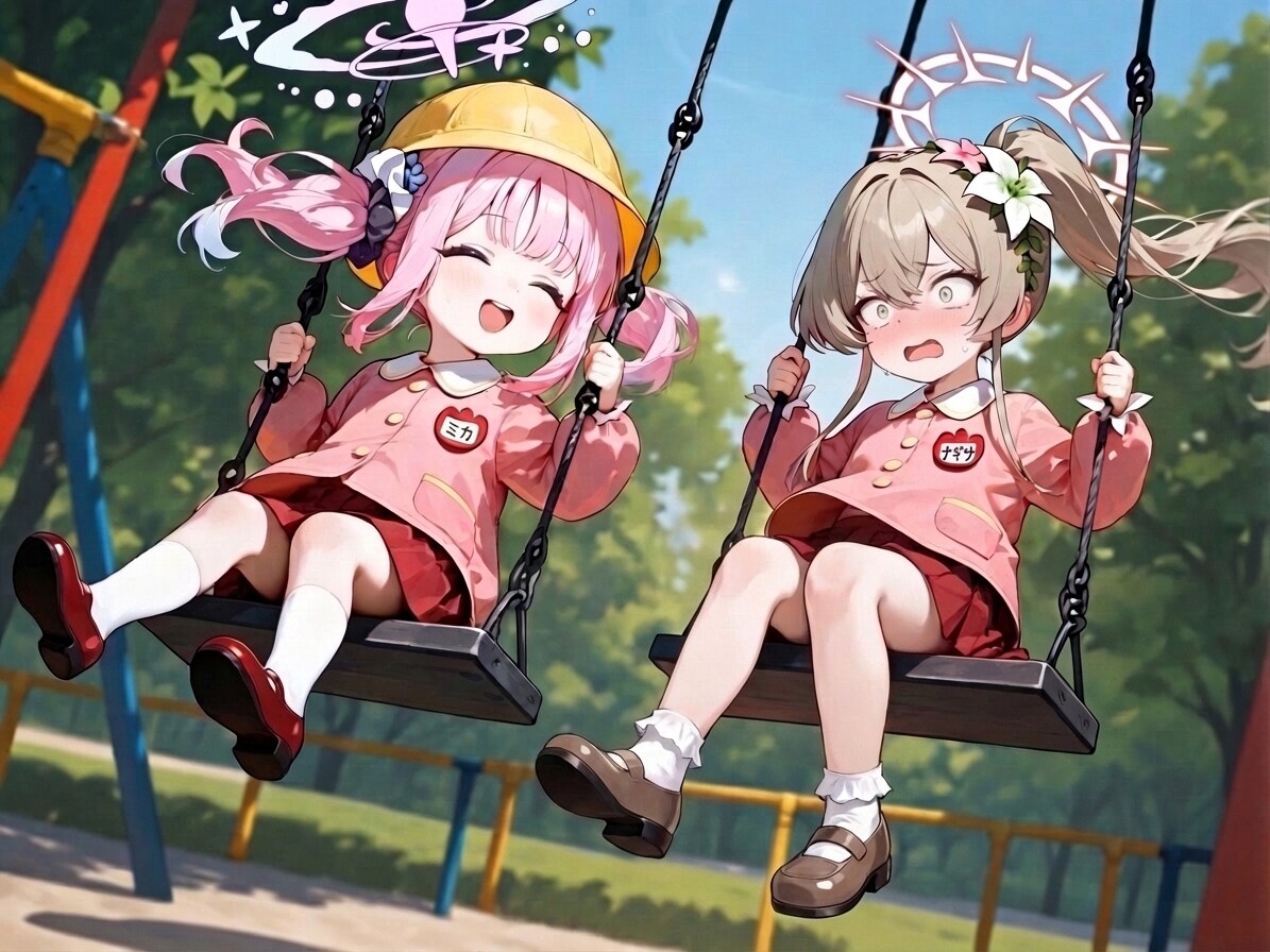 (翼なし)ブランコなロリミカとロリナギ