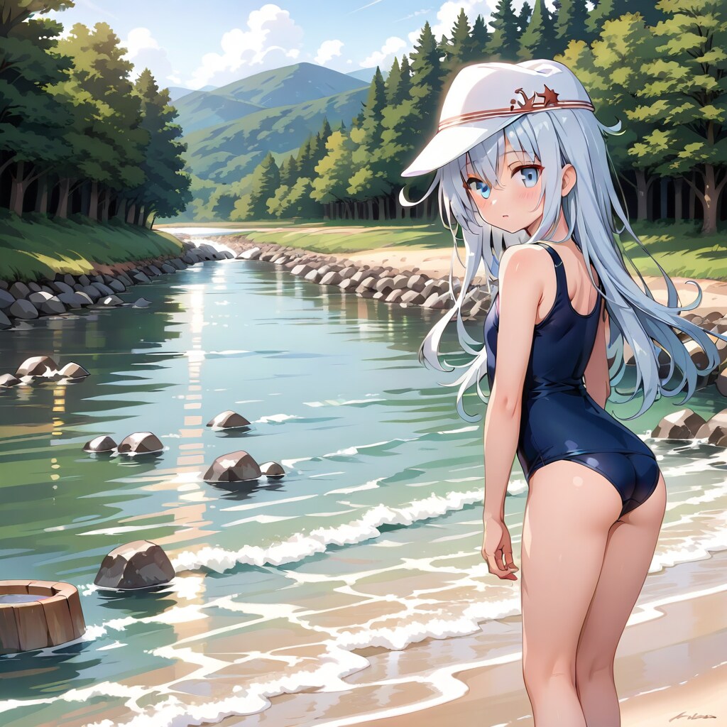 ヴェールヌイと川遊び