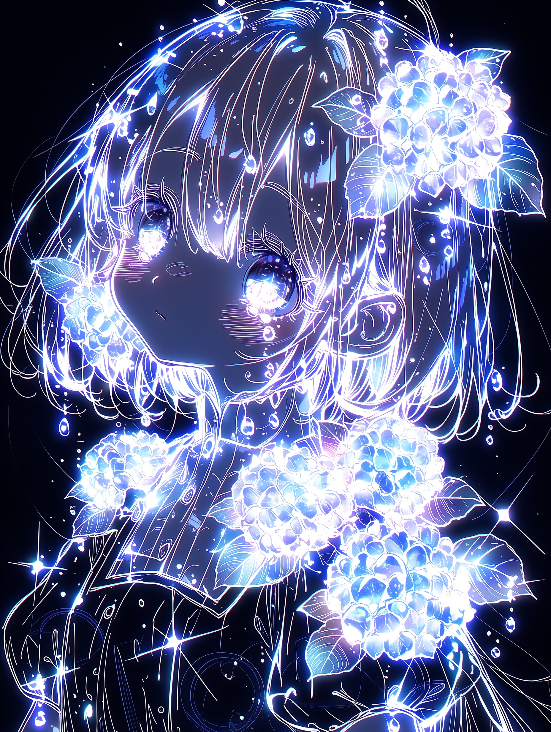 紫陽花となごり雨