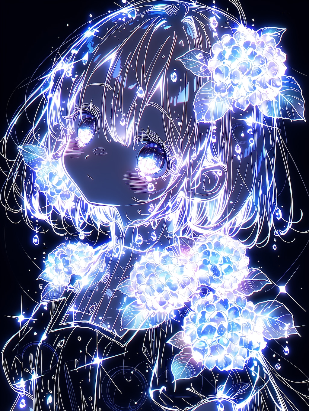 紫陽花となごり雨