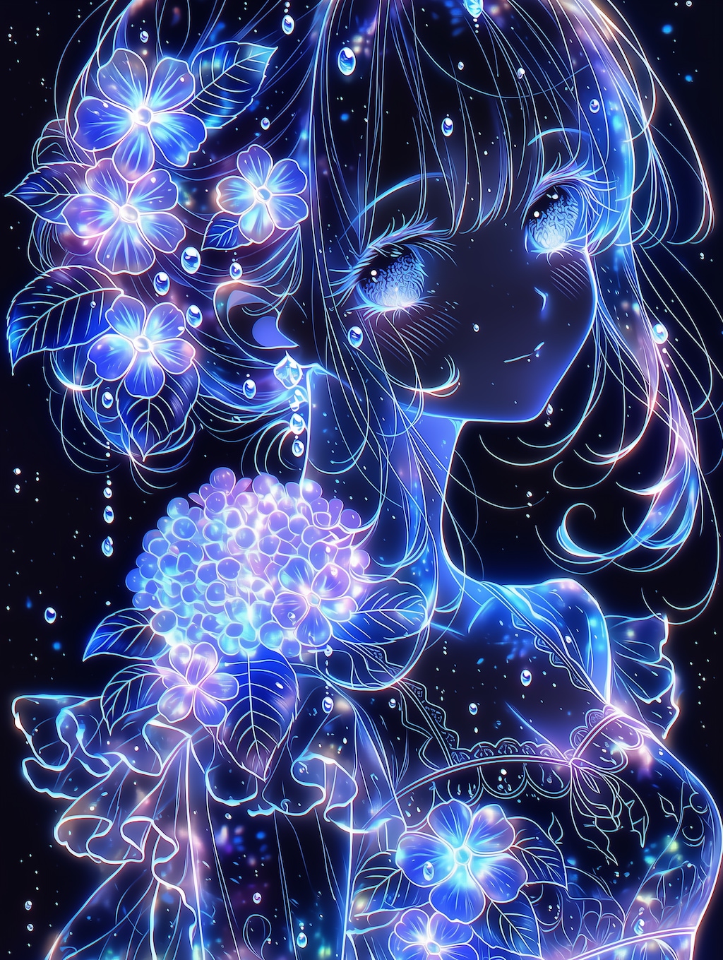 紫陽花となごり雨