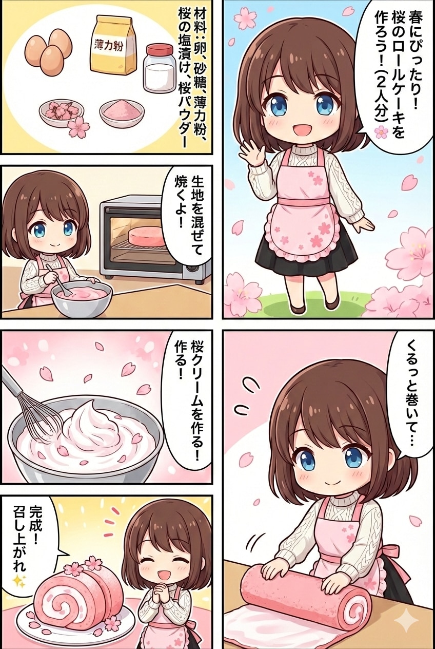 桜のロールケーキ | の人気AIイラスト・グラビア