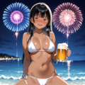 海とビールと花火と日焼け【R-15】 2枚目
