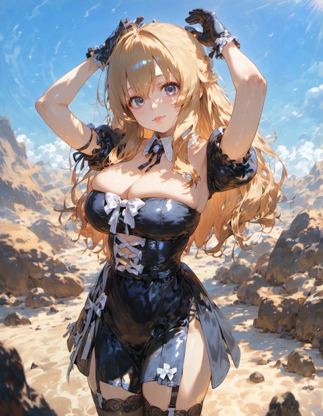 Desert Goth's Sunny Pose | の人気AIイラスト・グラビア