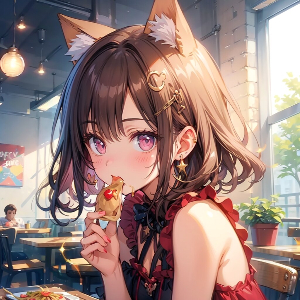 餃子？を食べるTOPAZ ちゃん