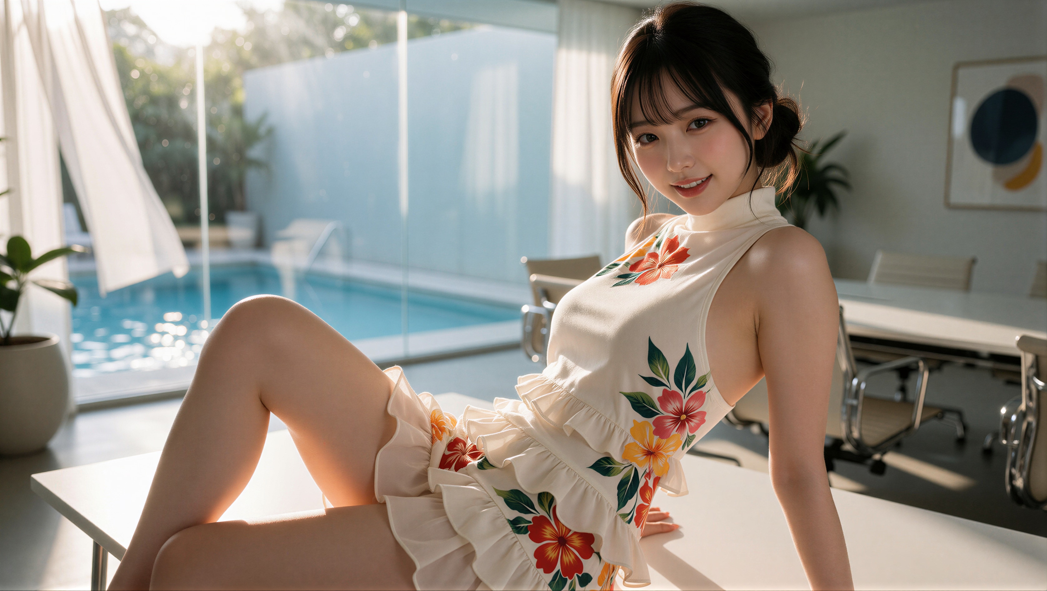 夏の花咲く水着 3