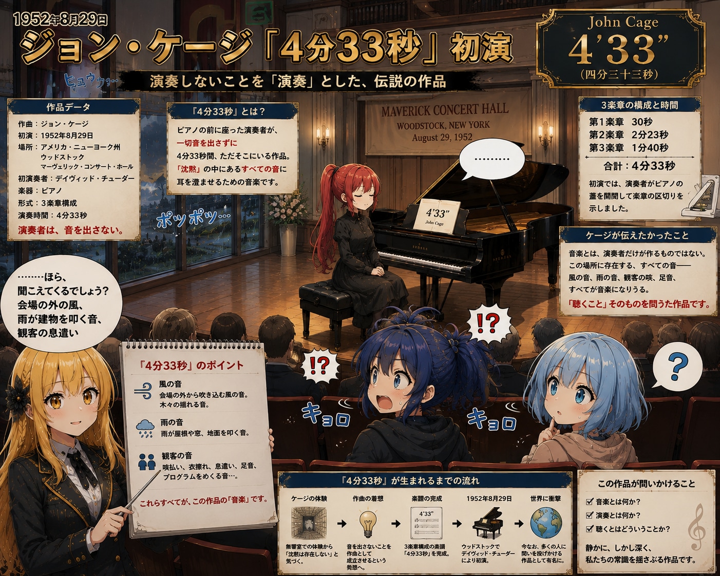 8月29日は無音の演奏が演奏された日 | の人気AIイラスト・グラビア