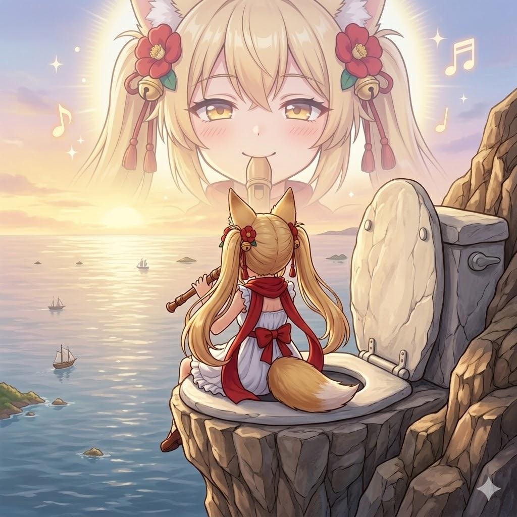 ミラさんにリコーダーを与える