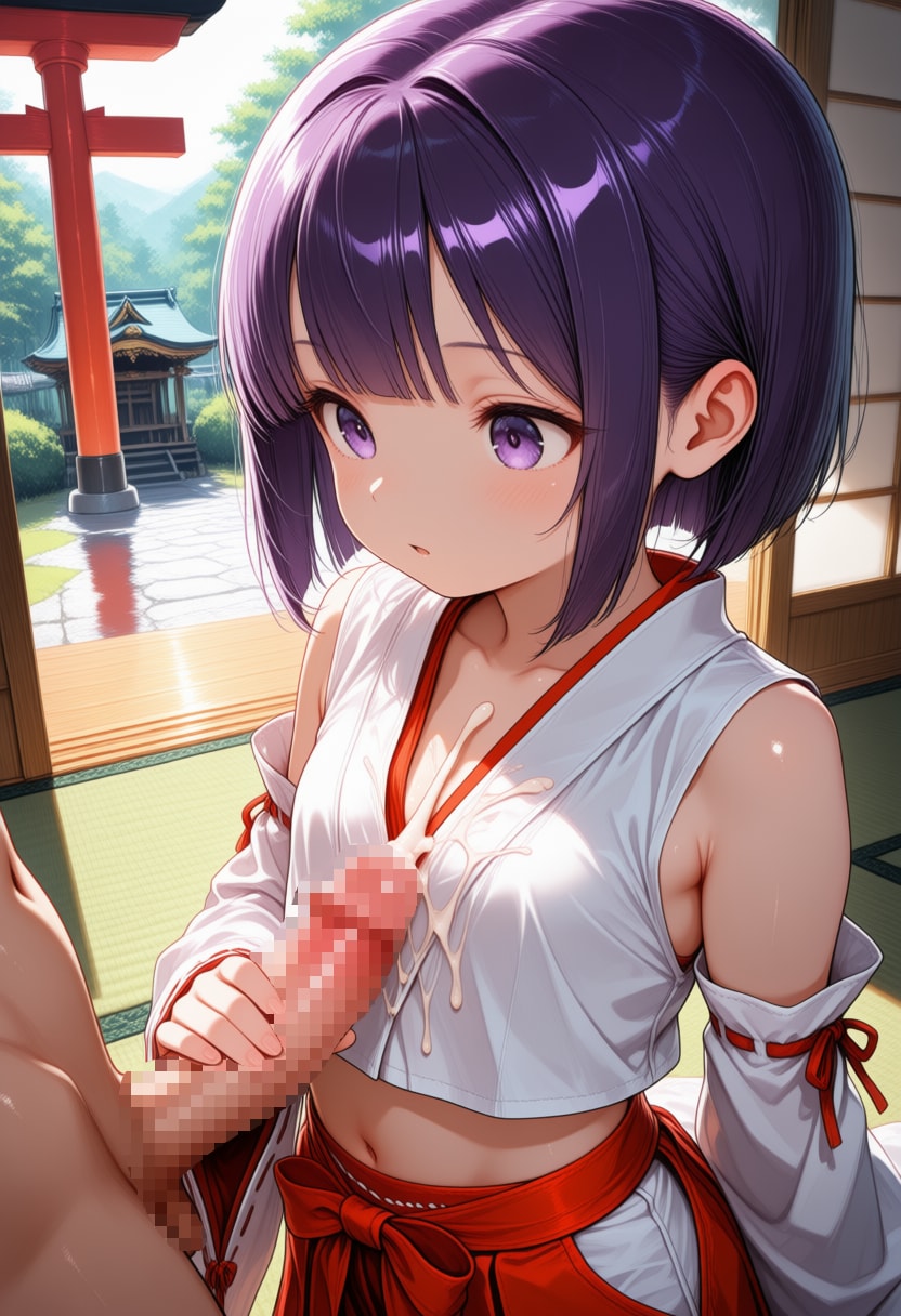 巫女さん手コキ（３枚あるよ）