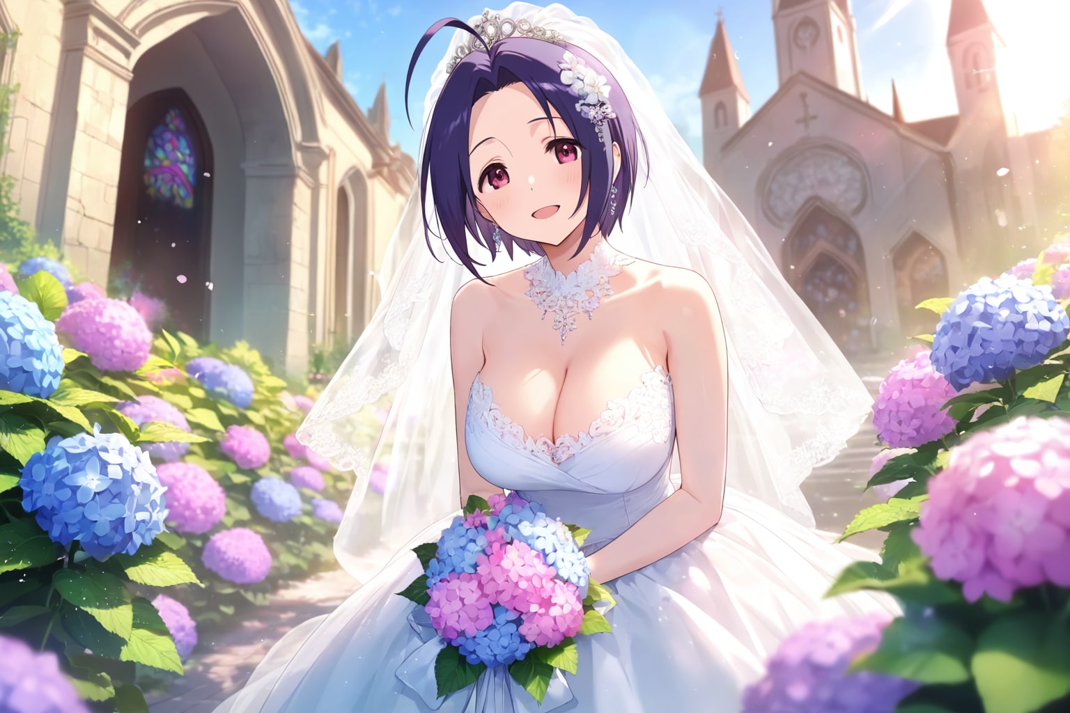 純白の迷い子、あじさいの径（みち）で