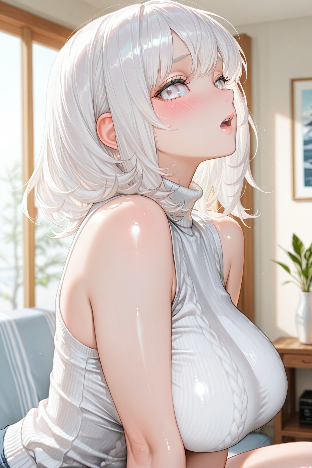 流し目な真っ白お姉さん | の人気AIイラスト・グラビア