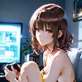加藤恵、深夜のゲームで無防備にくつろぐ地味かわ彼女 4枚目