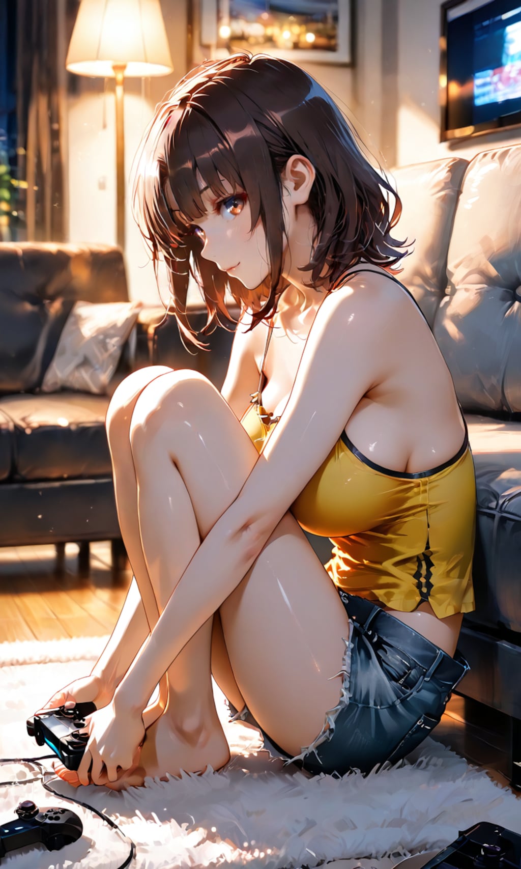 加藤恵、深夜のゲームで無防備にくつろぐ地味かわ彼女