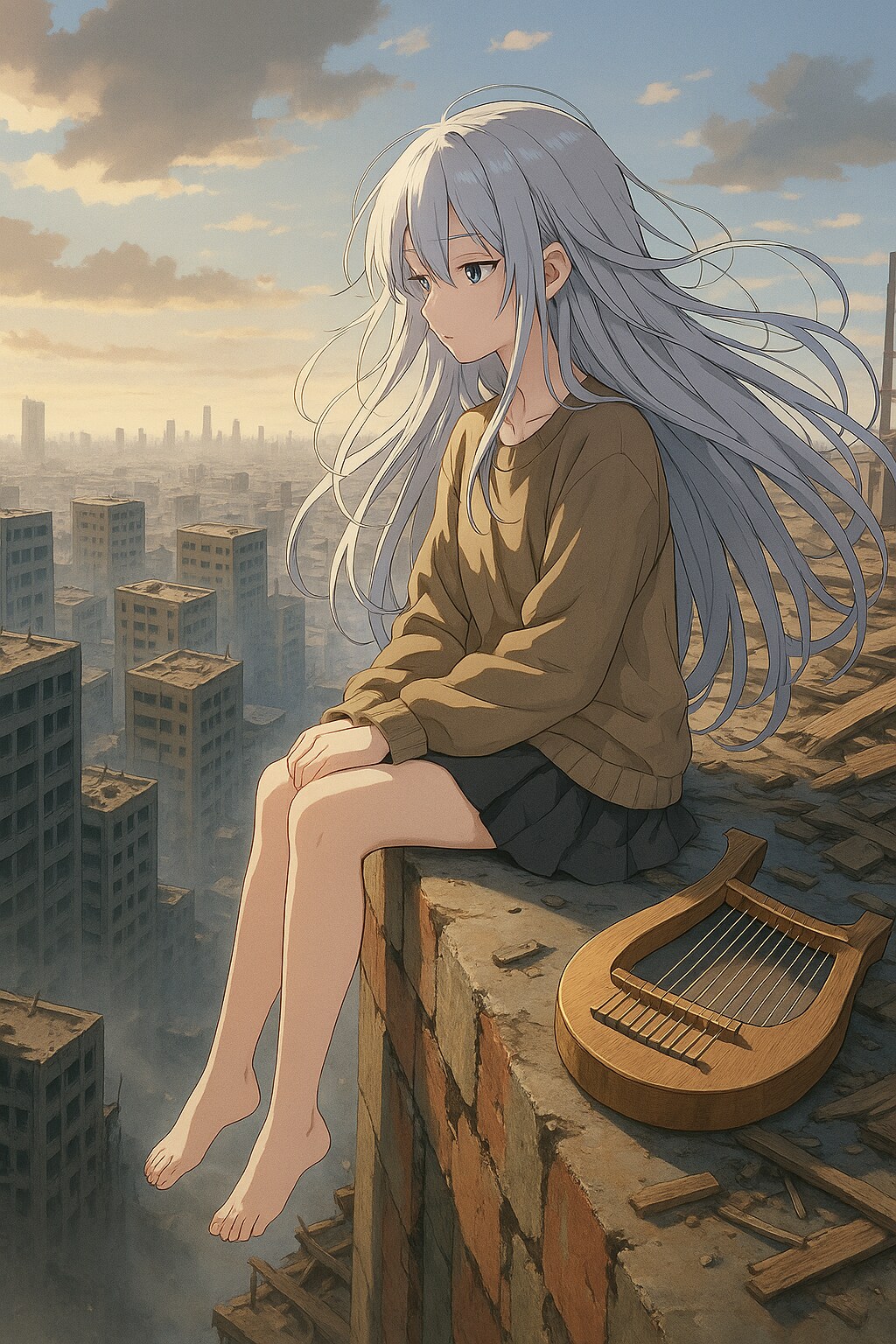 朽ちた風に揺れる