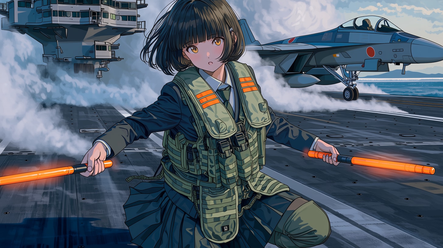 飛行機を誘導するバイト
