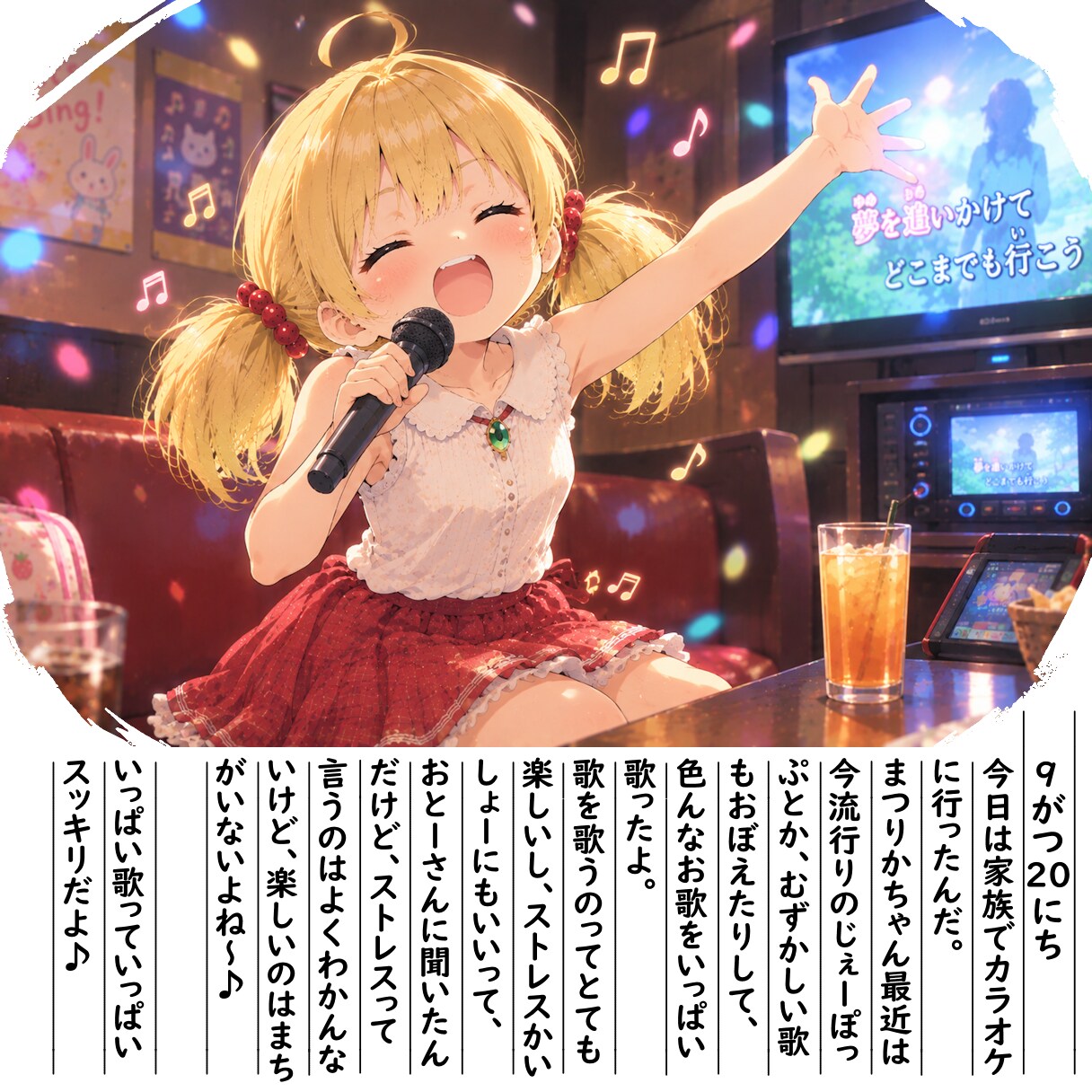 【絵日記】カラオケ楽しいね♪ | の人気AIイラスト・グラビア