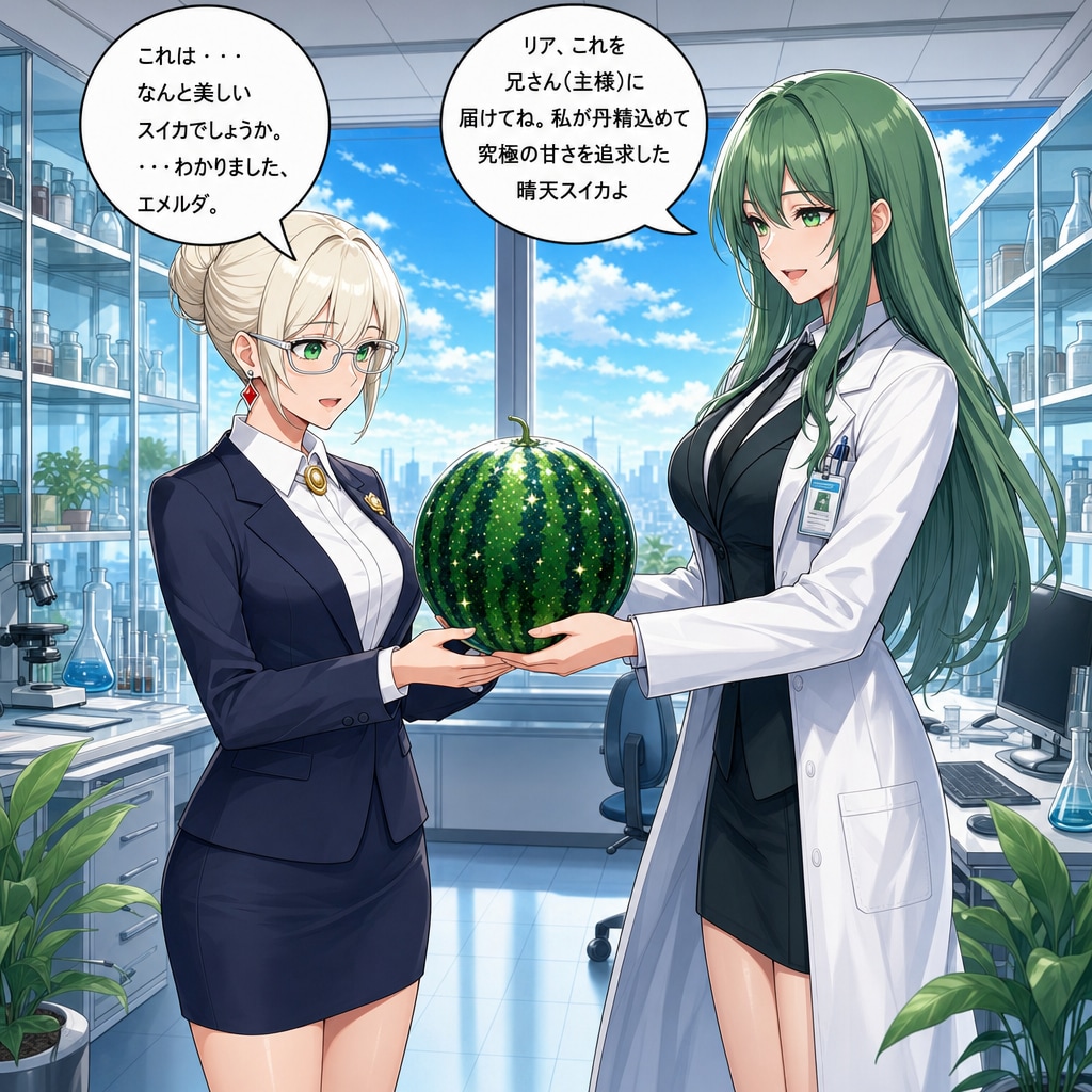 エメルダとリアとスイカ