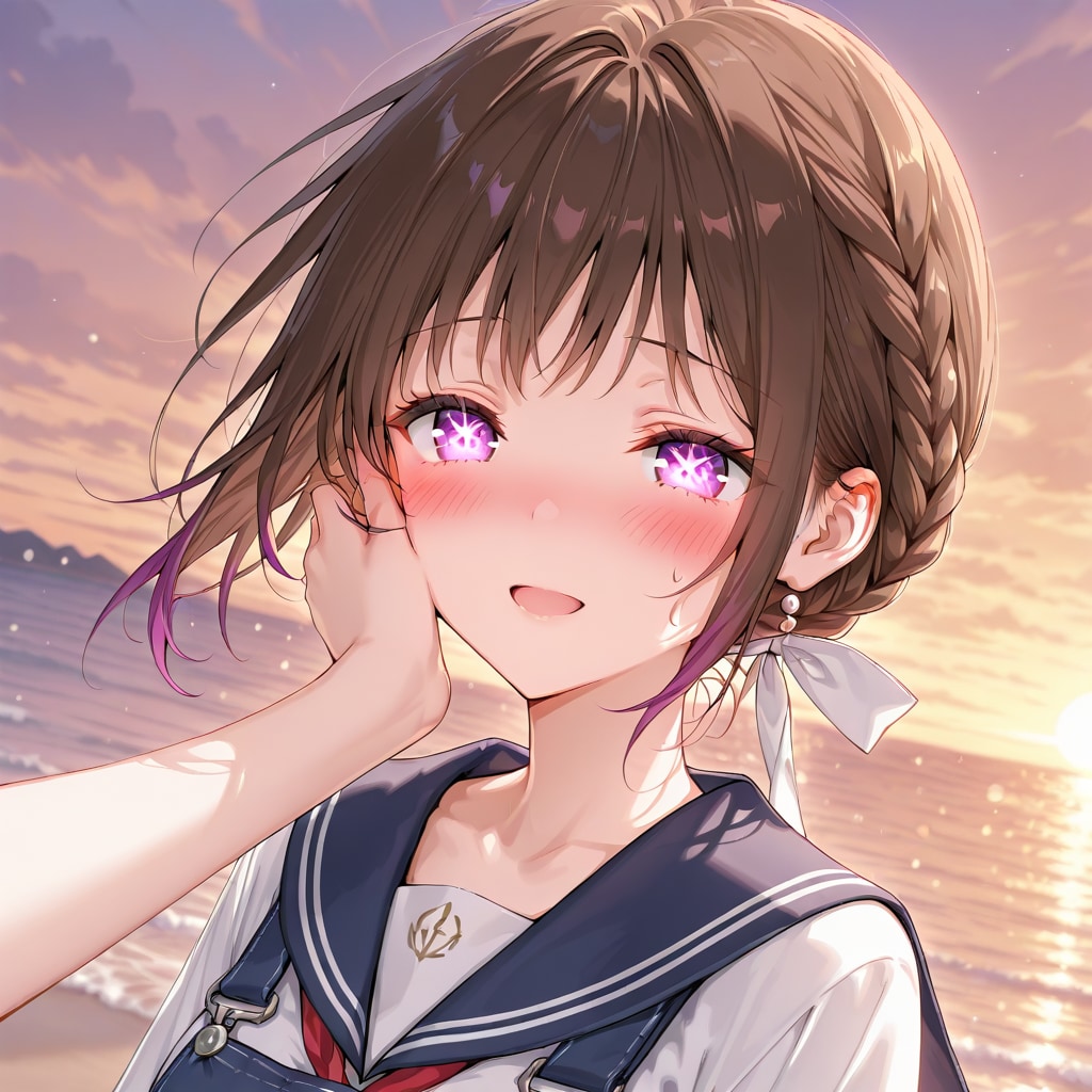 照れ隠しの両手