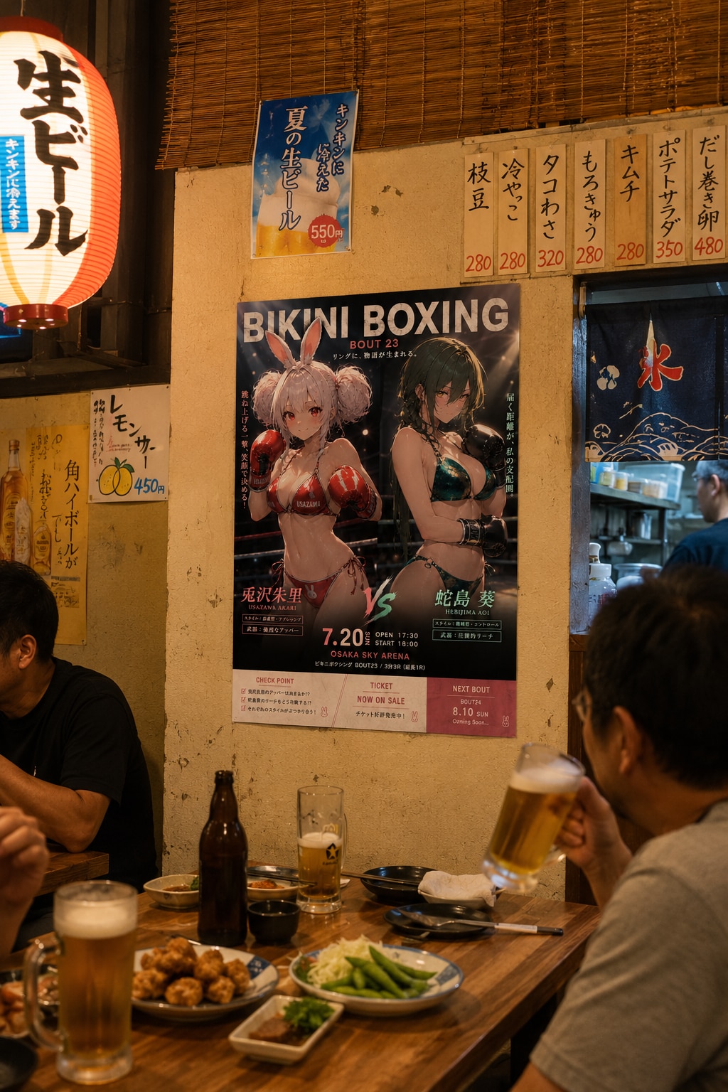 試合ポスターon居酒屋