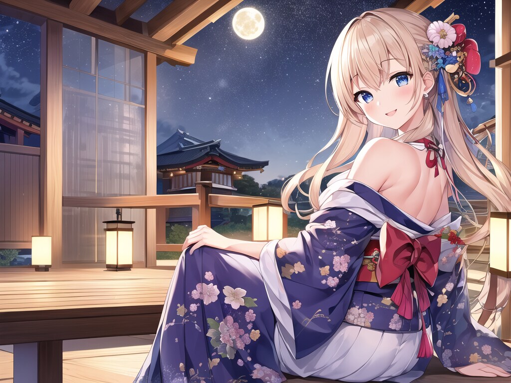背中が色っぽい着物のお姉さん