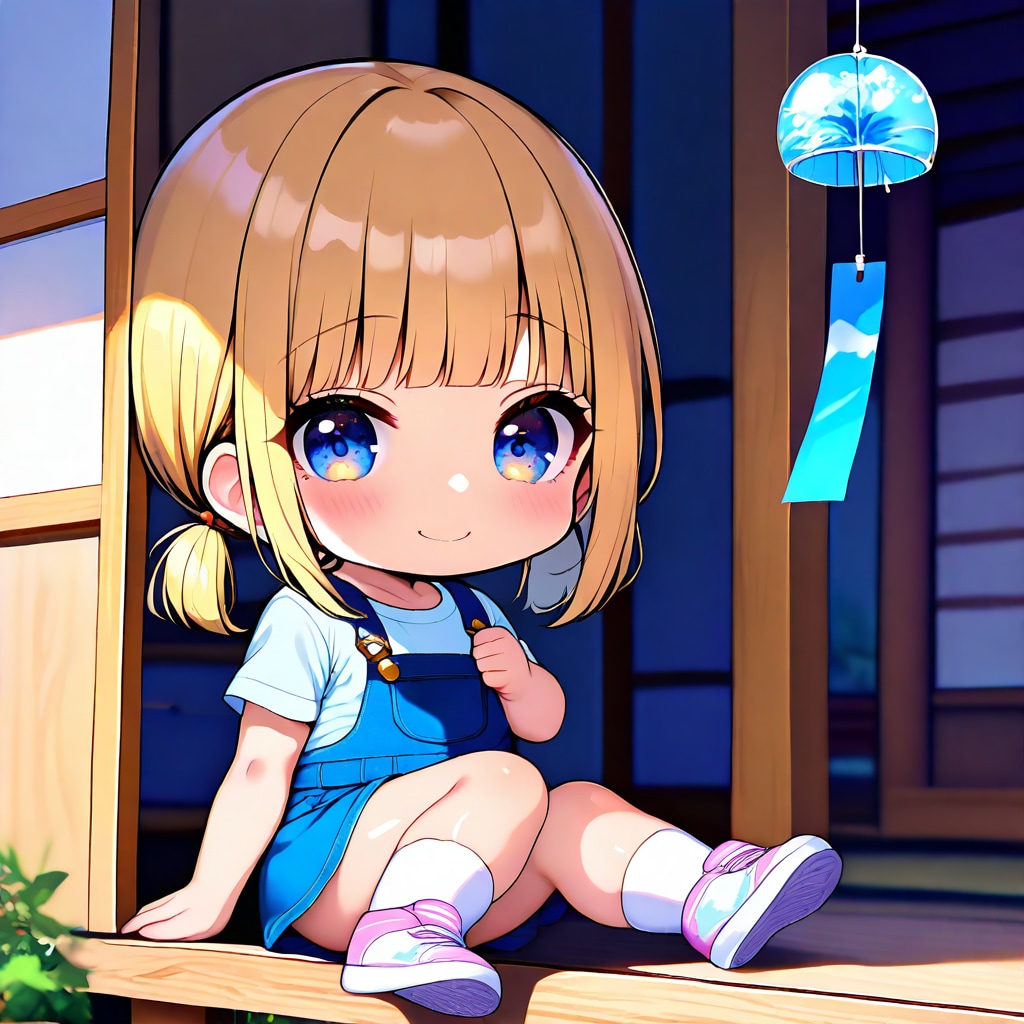 縁側で風鈴の音を聴きながら休憩♪