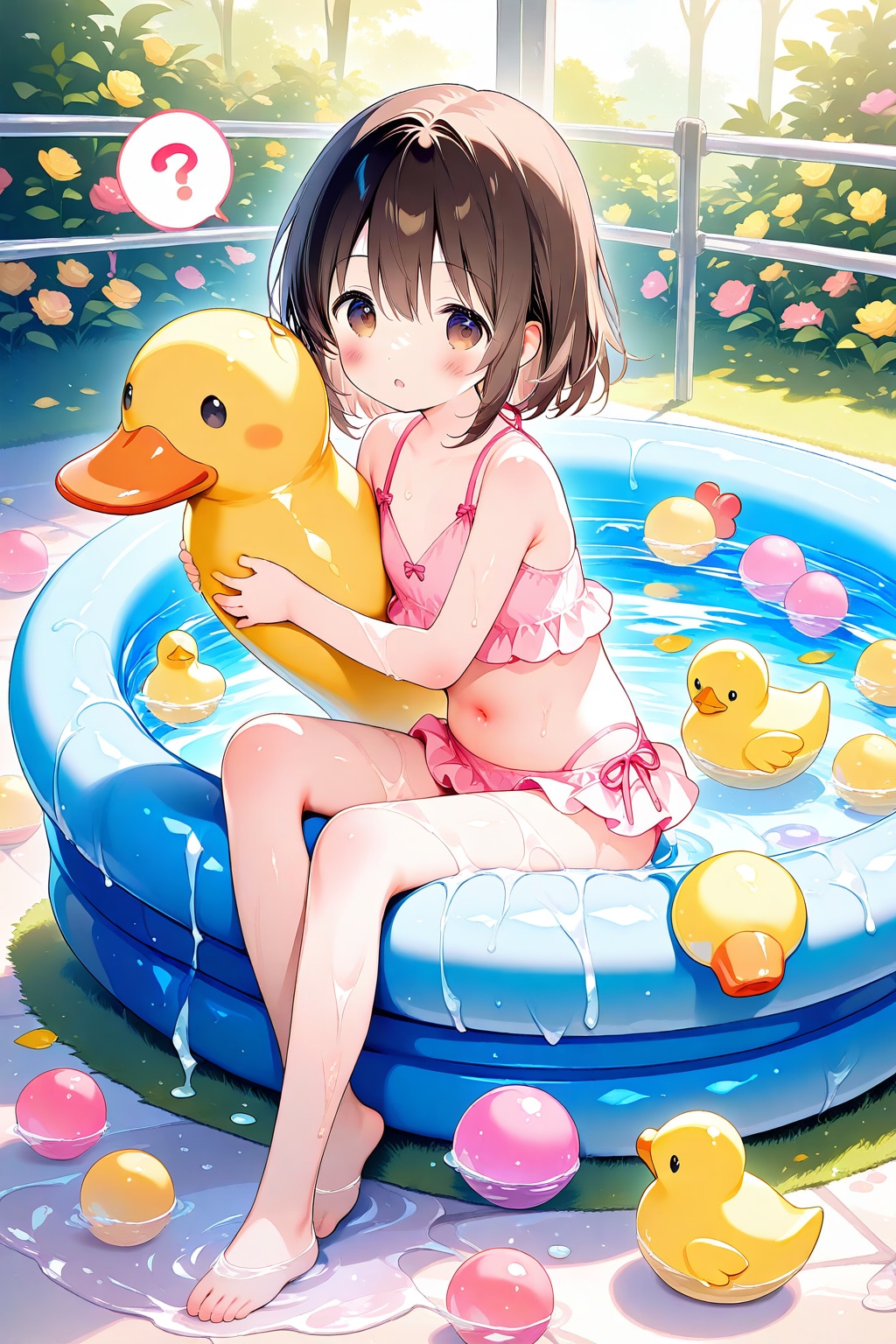 アヒルさんがなぜ水に浮くのか知りたい女の子