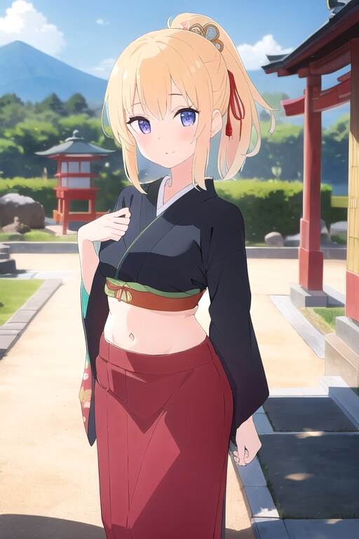 セパレートへそ出し着物