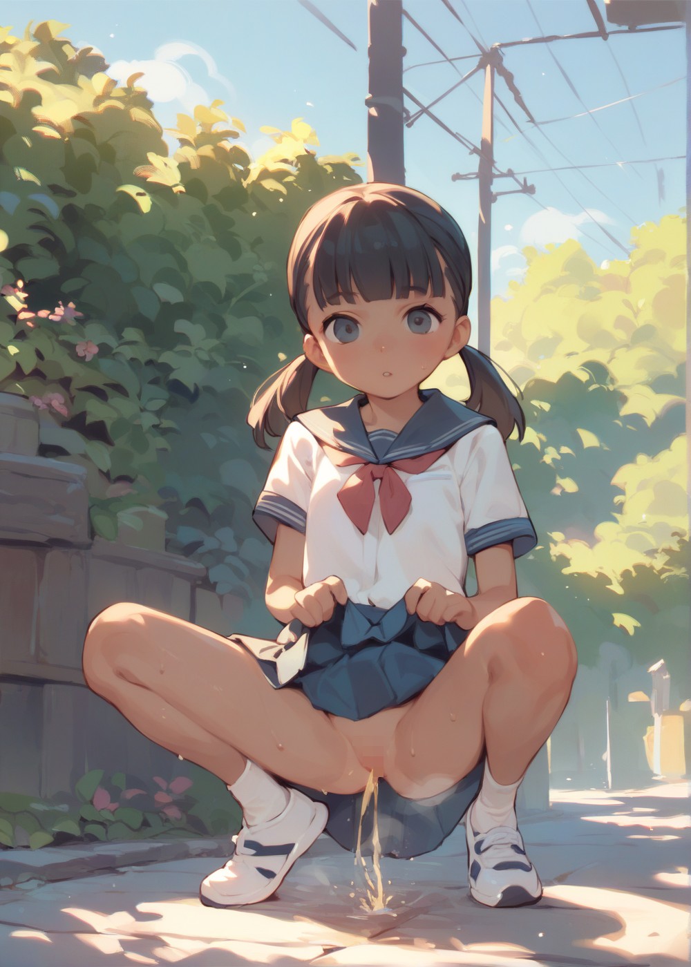 誰もいないと思って野ションしてた子