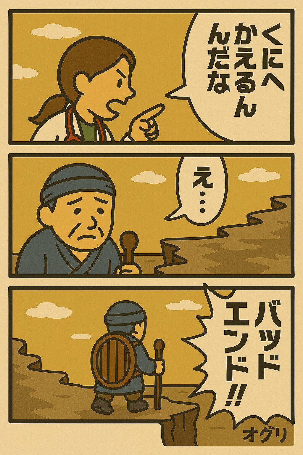 女医が患者をくにへかえす