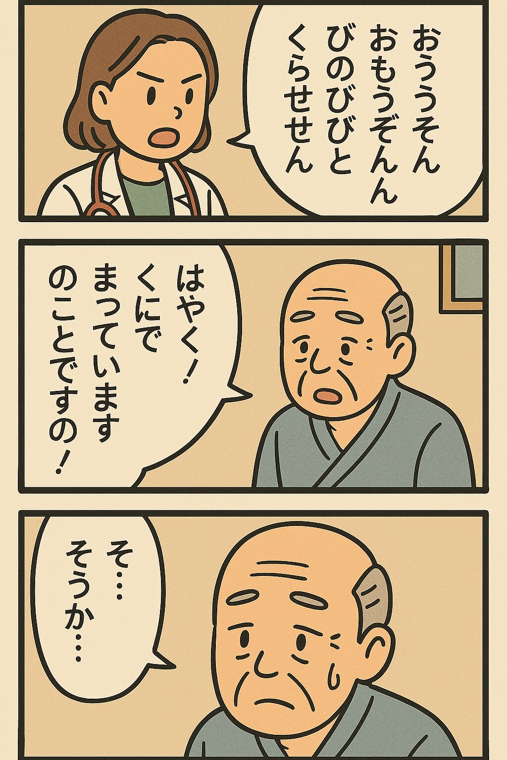 女医が患者をくにへかえす