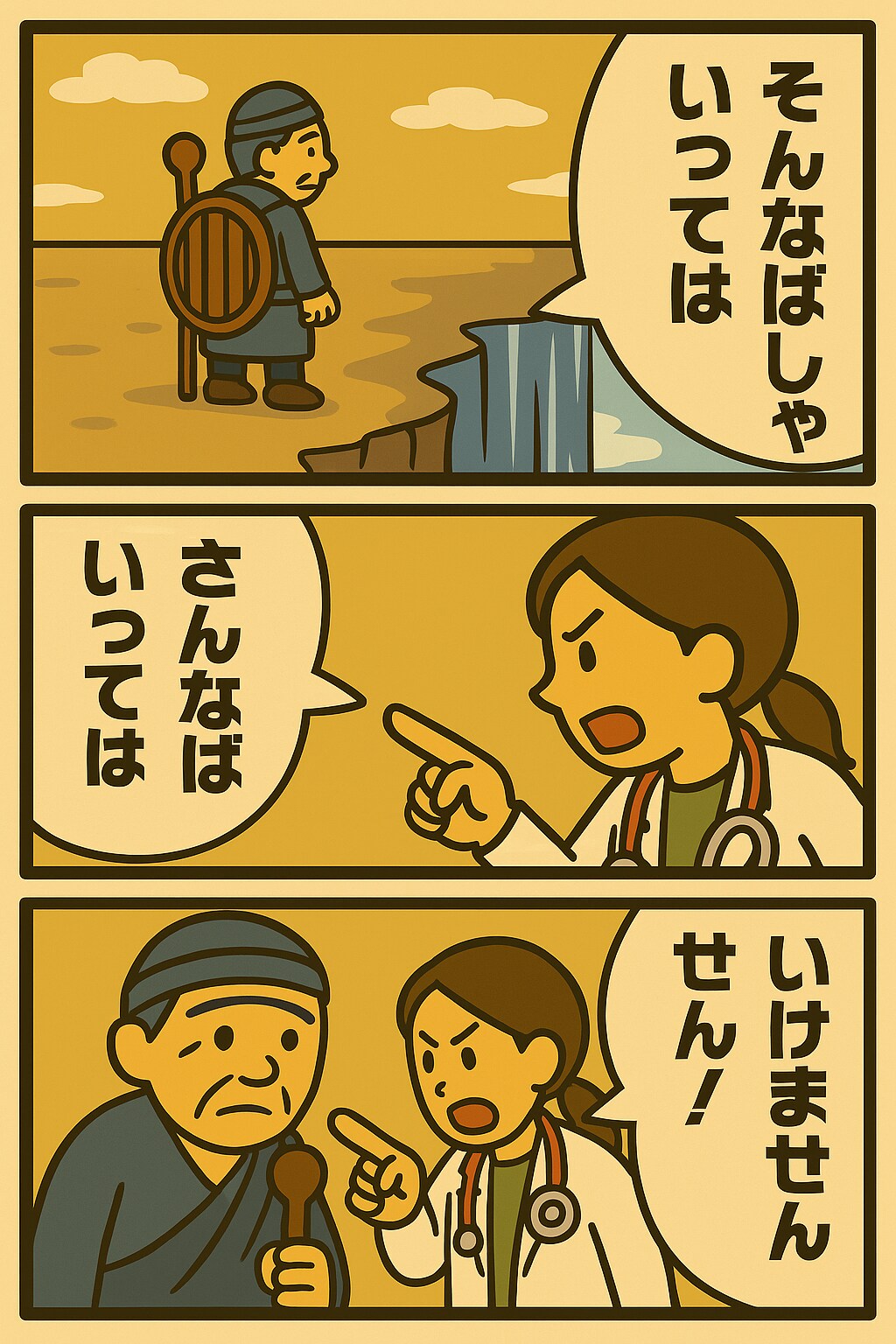 女医が患者をくにへかえす