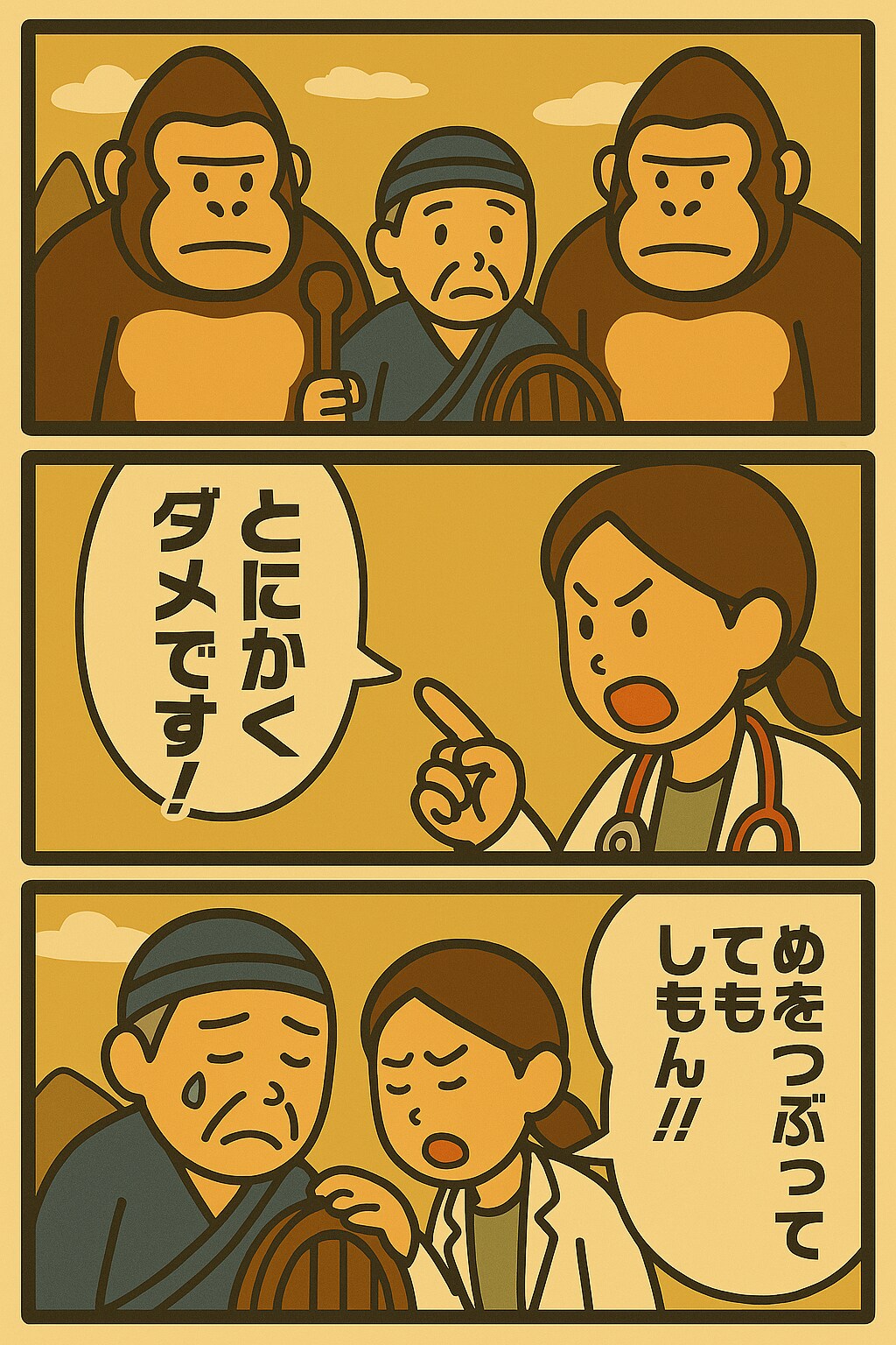 女医が患者をくにへかえす