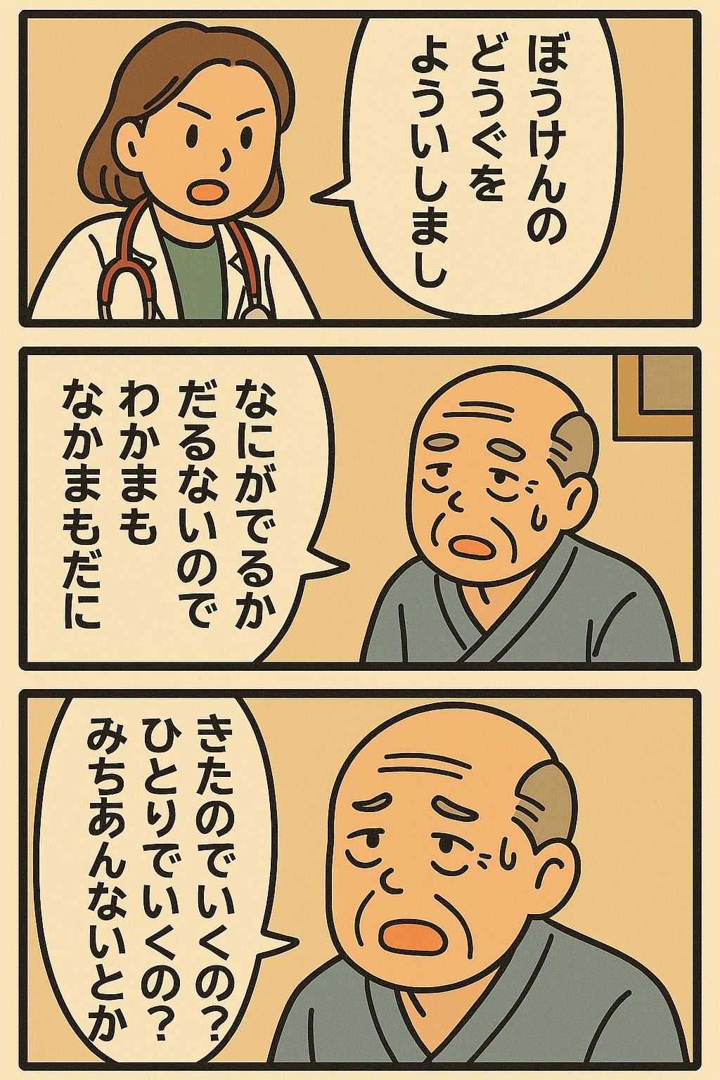 女医が患者をくにへかえす