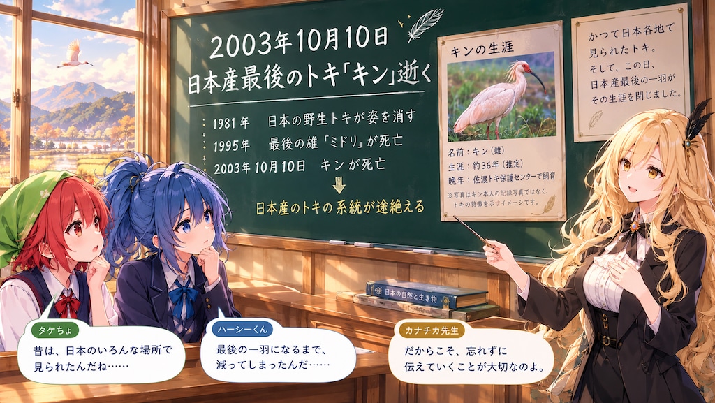 10月10日は日本産トキが絶滅した日