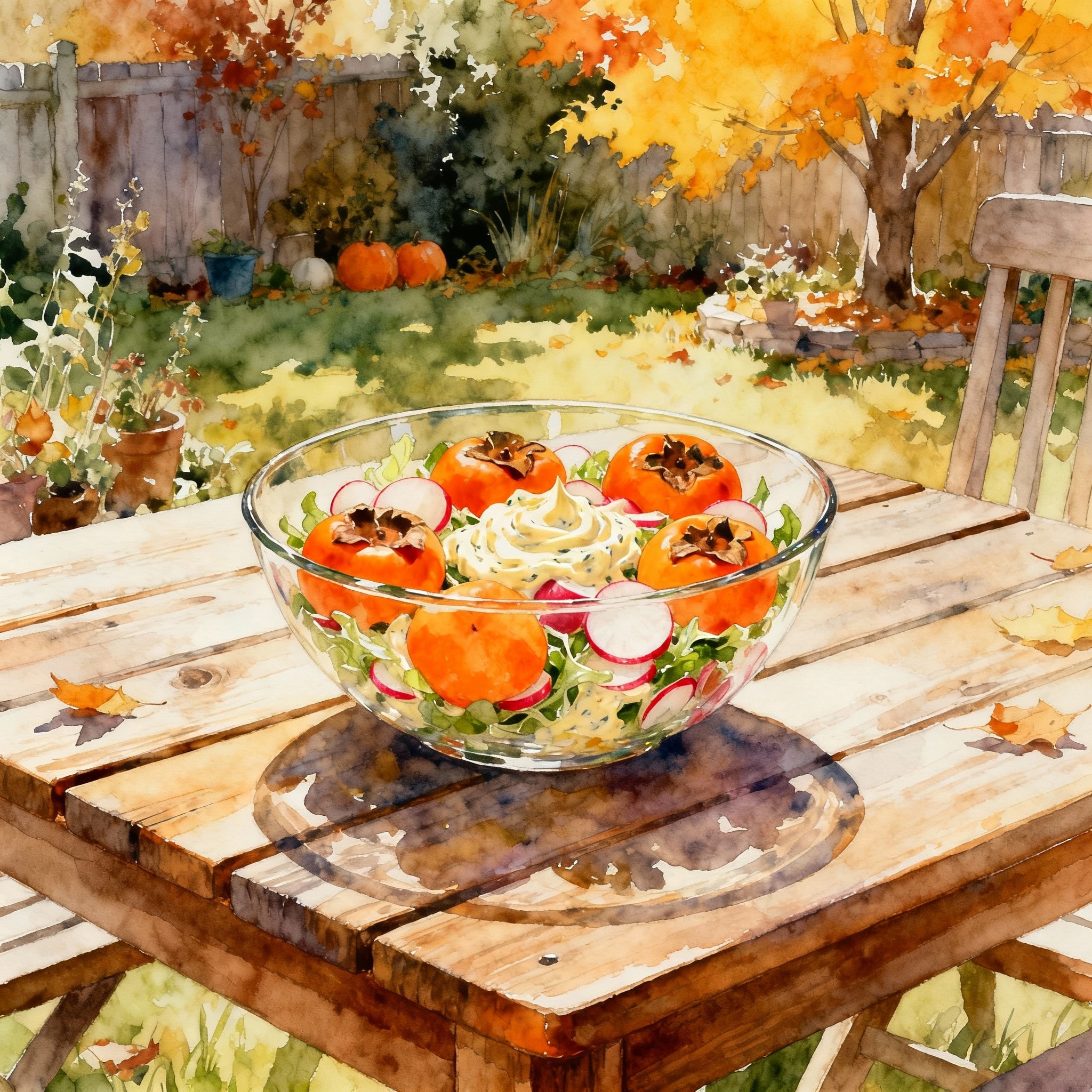 柿と大根のマヨネーズ和え | の人気AIイラスト・グラビア