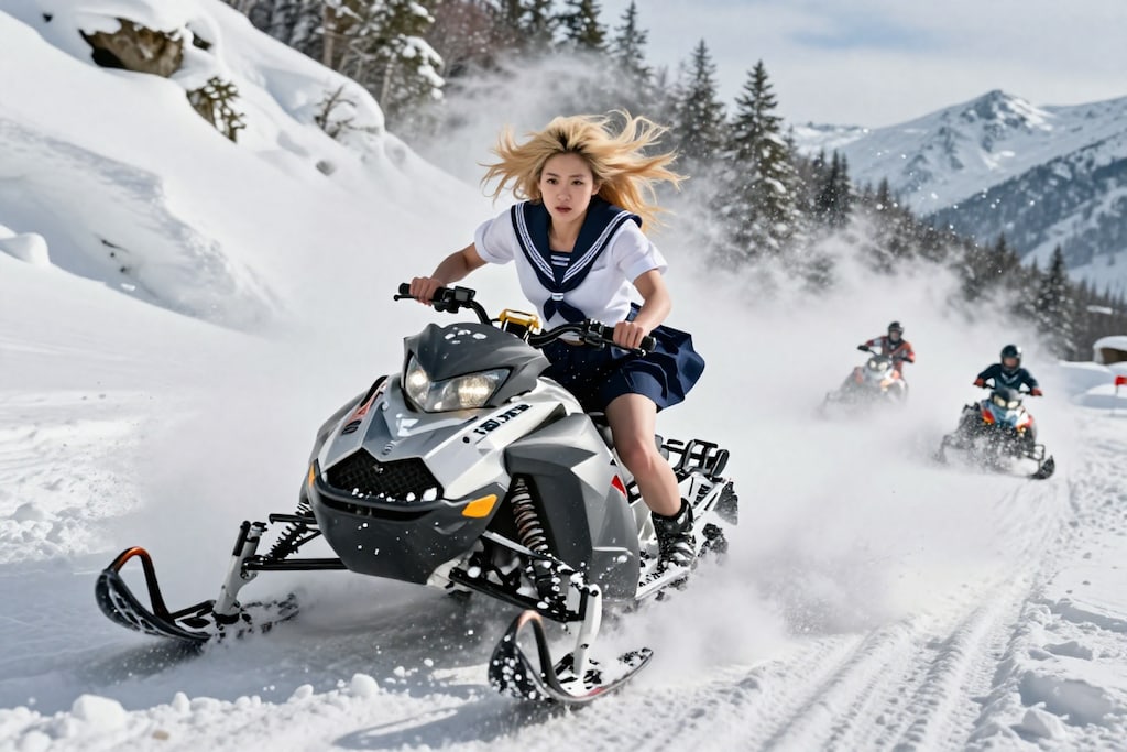 寒さなんて知らない！風切るギャル