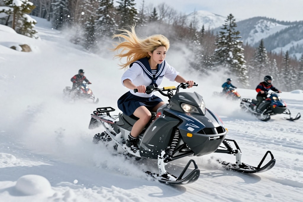 寒さなんて知らない！風切るギャル