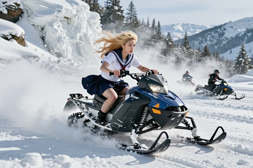 寒さなんて知らない！風切るギャル