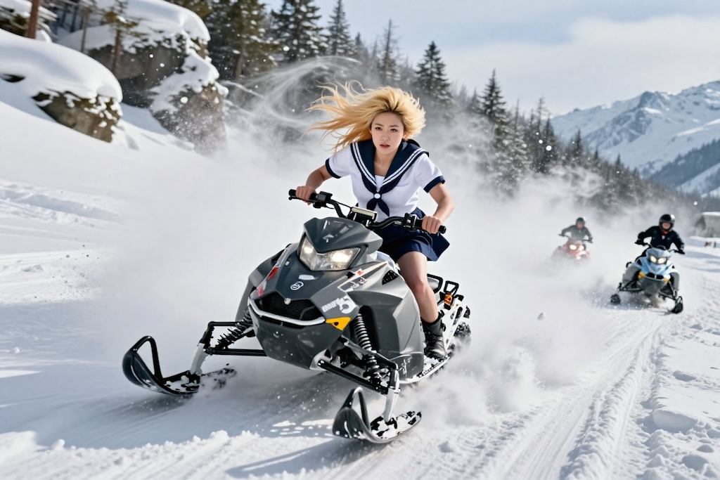 寒さなんて知らない！風切るギャル