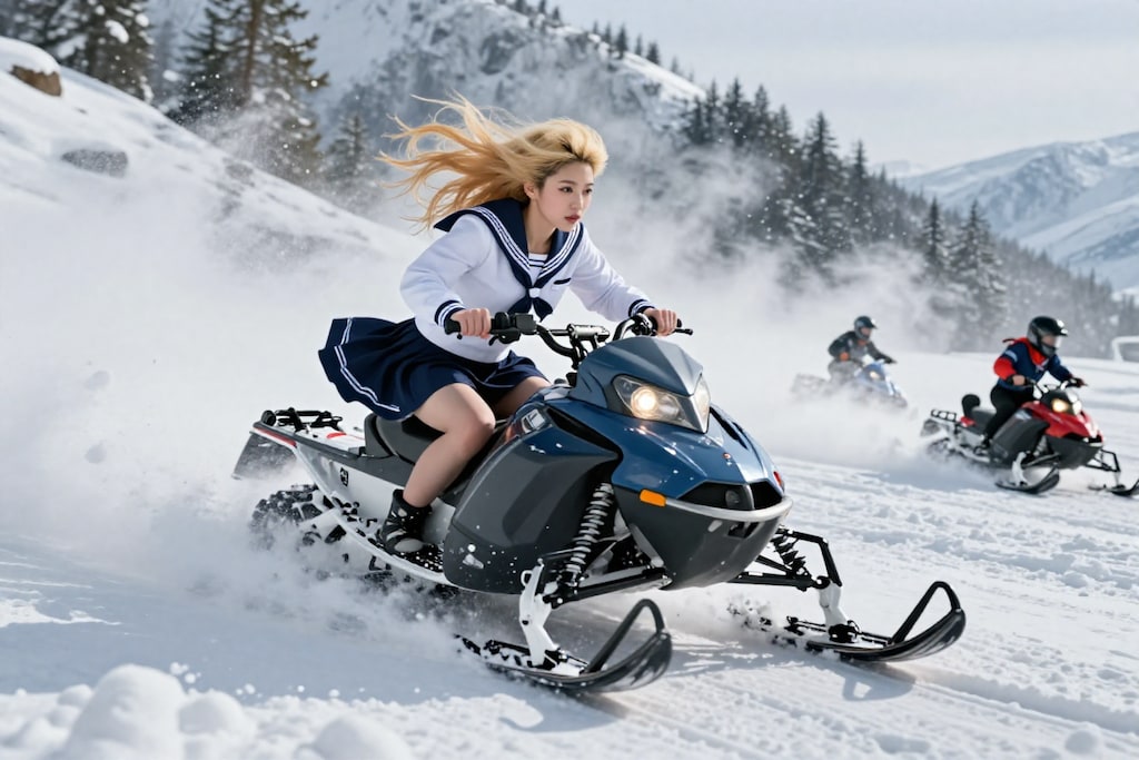 寒さなんて知らない！風切るギャル