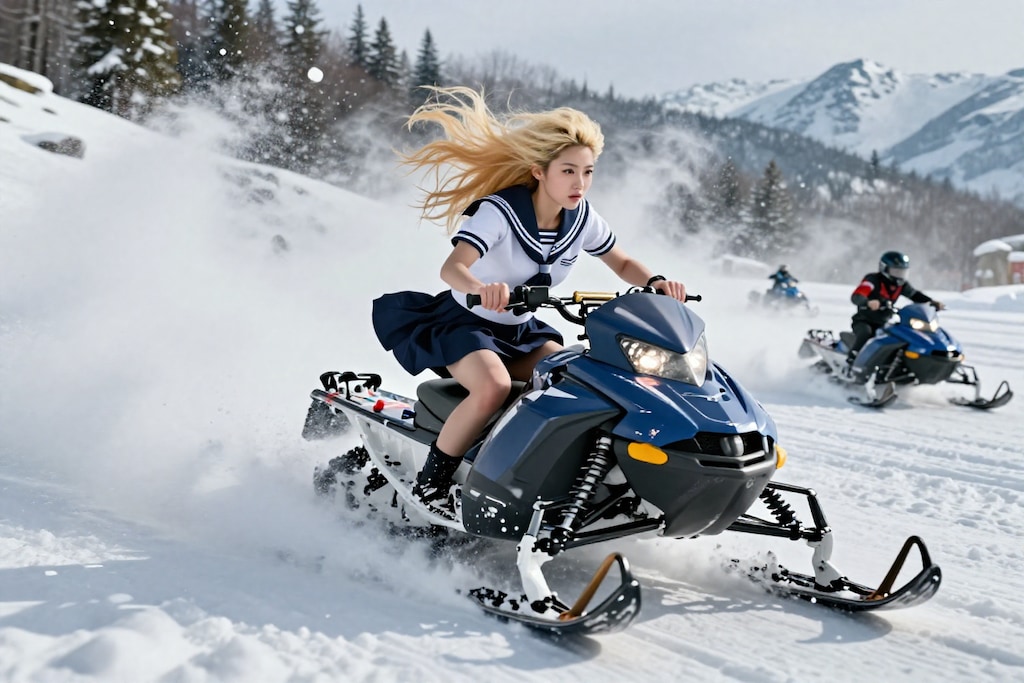 寒さなんて知らない！風切るギャル