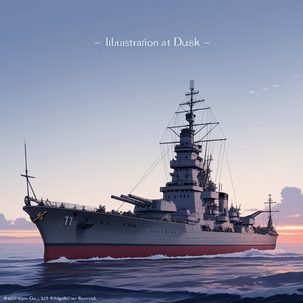 戦艦と夕暮れ | の人気AIイラスト・グラビア