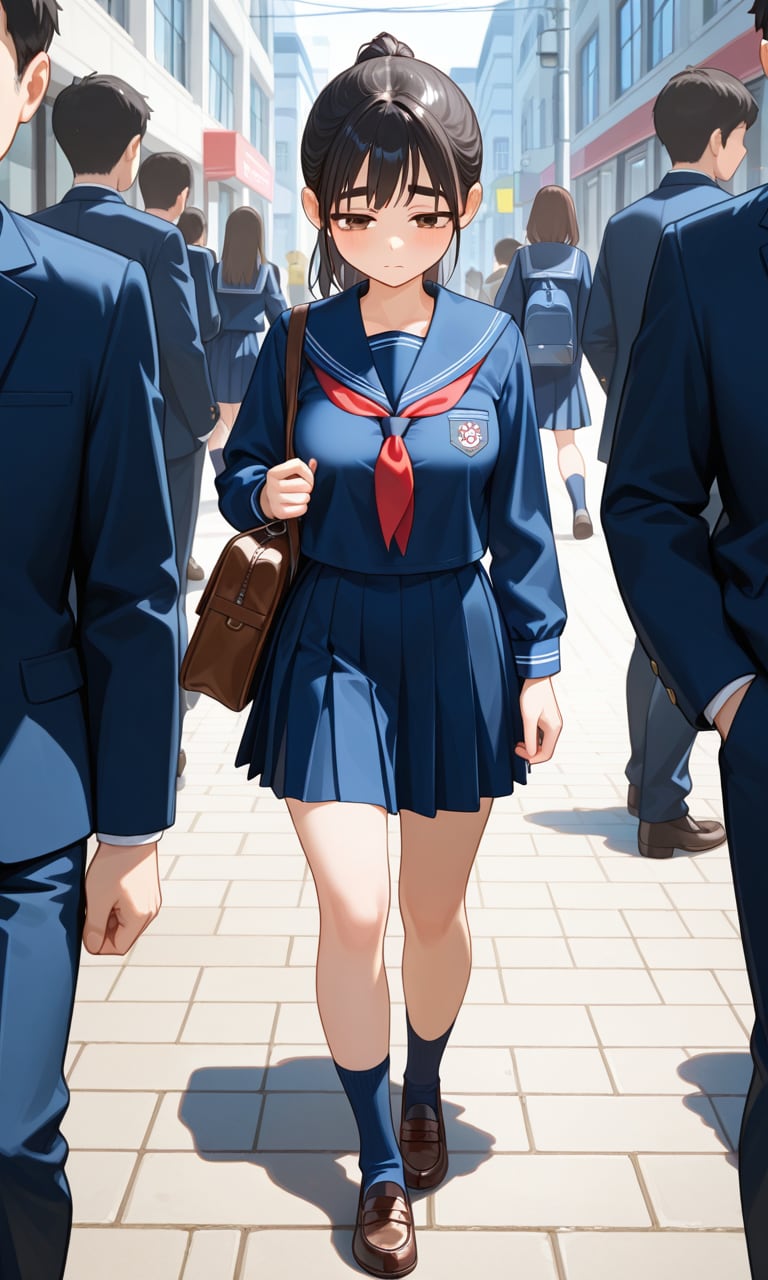 性癖　未使用イラスト⑧　露出編(冬服バージョン)　～ 彼からのメール ～