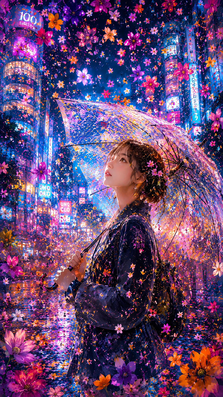 花びらが舞う街角