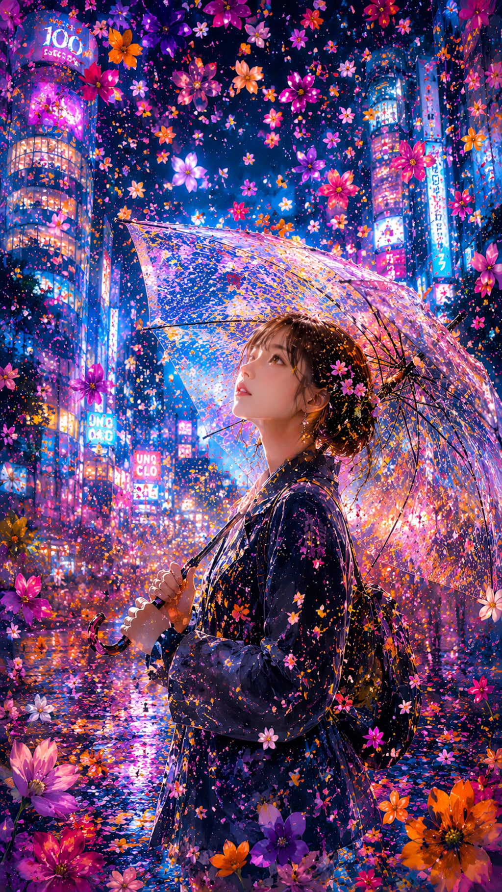 花びらが舞う街角