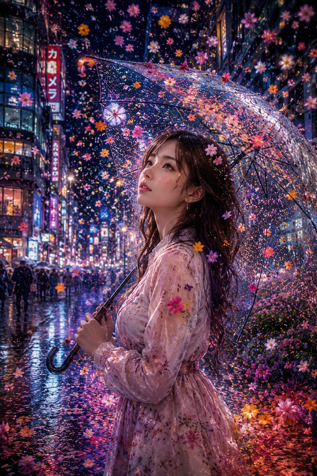 花びらが舞う街角