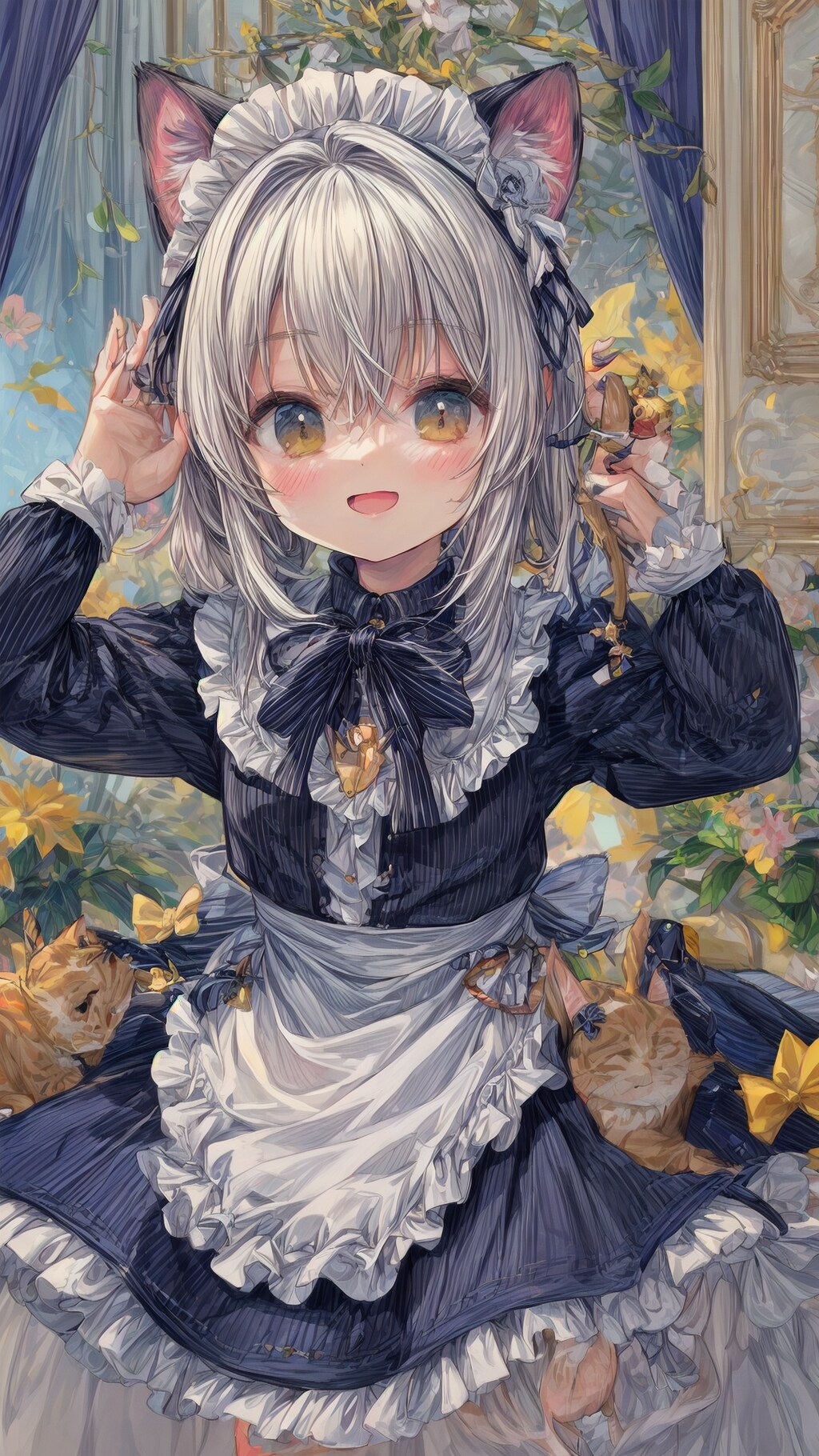 煌めく瞳の猫耳メイドさん