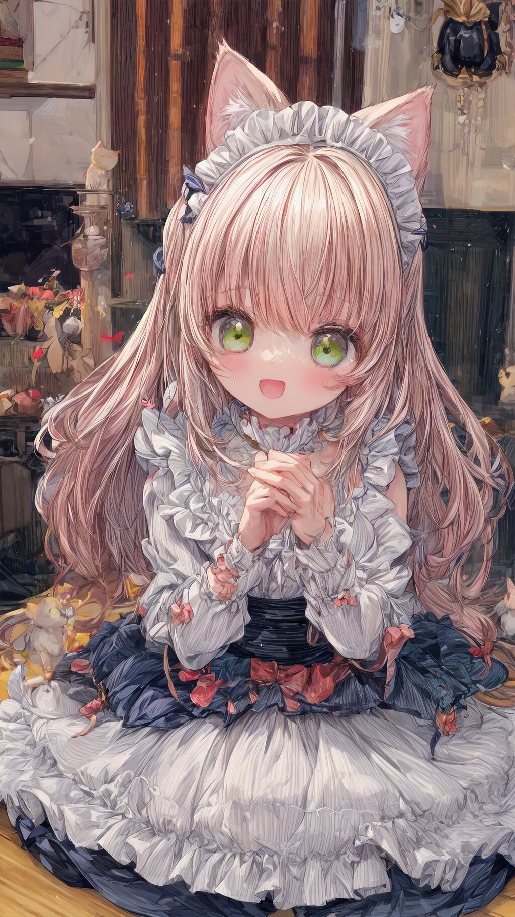 煌めく瞳の猫耳メイドさん